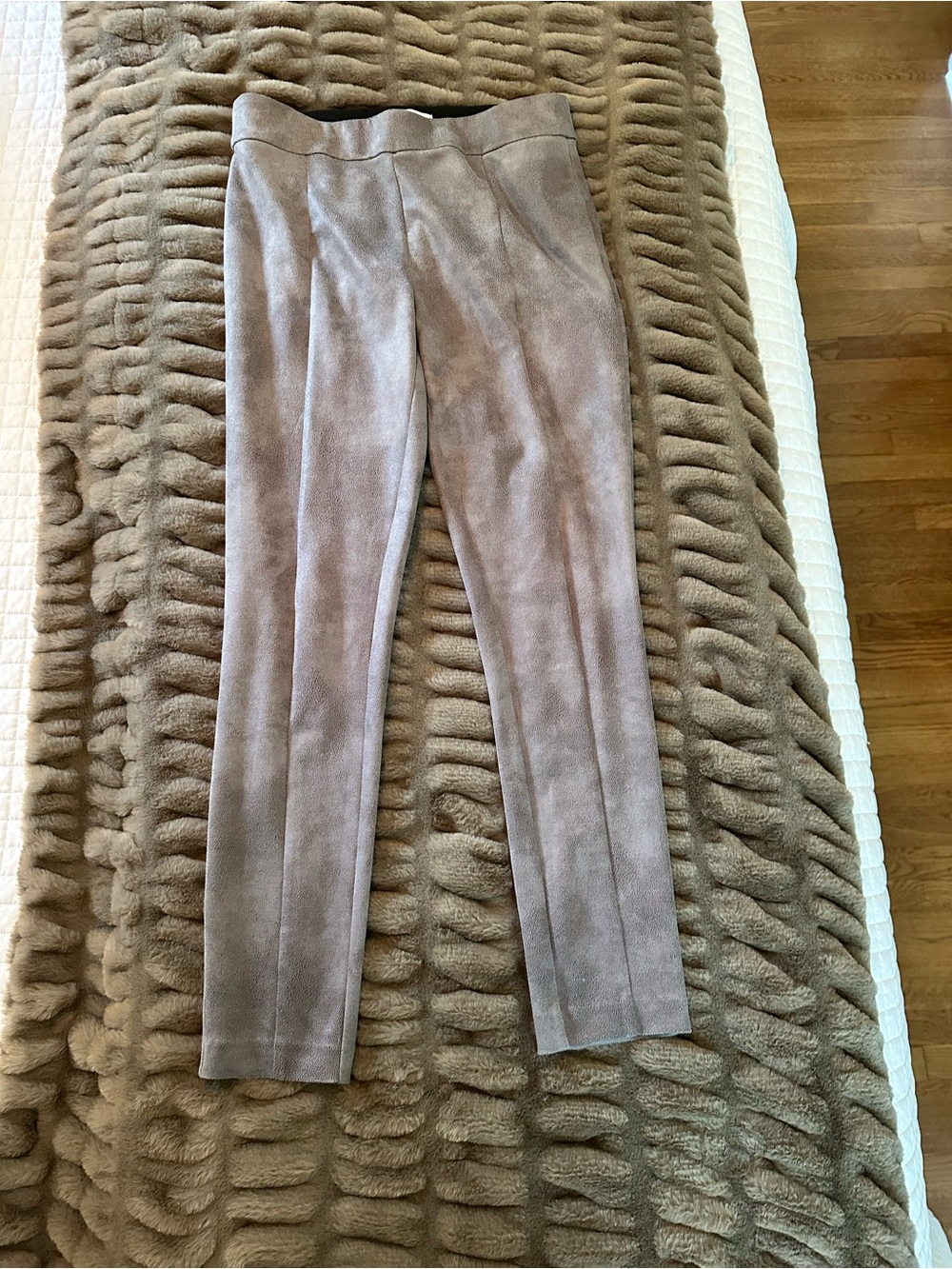 Gibson Latimer Taupe Suede-Look Slim Pants